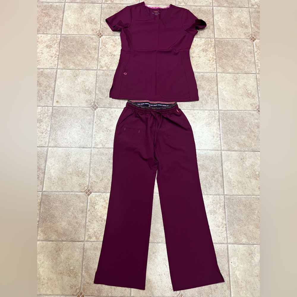 HeartSoul Scrubs 1 XS top/bottom and 1 small black pants